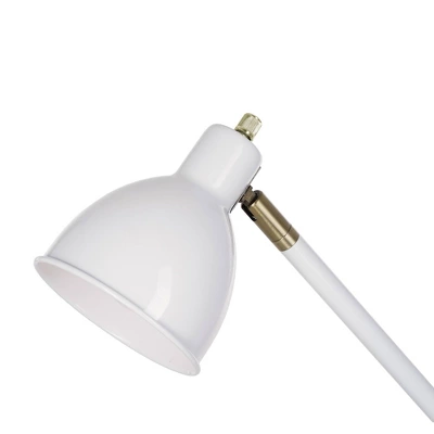23" Mid-Century Adjustable Metal Desk Lamp With Power Outlet White - Cresswell Lighting 1 23" Mid-Century Adjustable Metal Desk Lamp With Power Outlet White - Cresswell Lighting