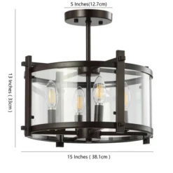 15" Iron And Glass Hampdon Modern Drum LED Flush Mount Black - Jonathan Y -Adesso Shop GUEST 96804e5f 7525 40f5 aaa4 0f0f45a514e5