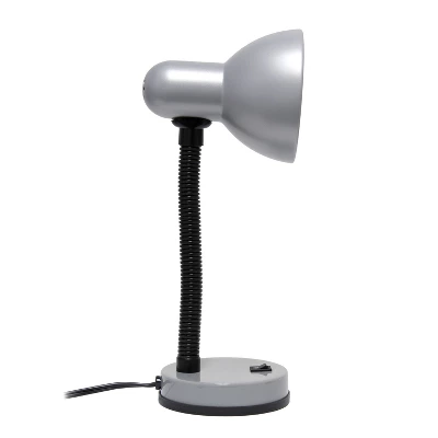 14.25" Traditional Fundamental Metal Desk Task Lamp And Bowl Shaped Shade With Flexi Gooseneck Slate Gray - Creekwood Home 3 14.25" Traditional Fundamental Metal Desk Task Lamp And Bowl Shaped Shade With Flexi Gooseneck Slate Gray - Creekwood Home - Image 3