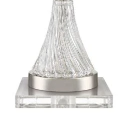 Regency Hill Luca Modern Table Lamps Set Of 2 With Square Risers 26 1/2" High USB Charging Port Glass Fabric Drum Shade For Bedroom Living Room Desk -Adesso Shop GUEST 9726e408 f943 4868 9fae ca9e7a028d75