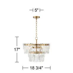 Vienna Full Spectrum Luxum Burnished Brass Chandelier 18 3/4" Wide Modern Tiered Crystal 6-Light Fixture For Dining Room House Foyer Kitchen Island -Adesso Shop GUEST 972fa7ad 519e 4cb5 b583 4e99117a2928