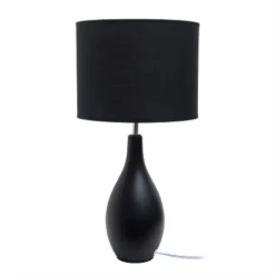 Oval Bowling Pin Base Ceramic Table Lamp - Simple Designs -Adesso Shop GUEST 9791b49b 787f 4cd1 827c d4a70ae7751c