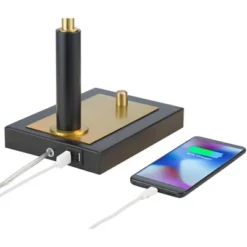 Possini Euro Design Possini Euro Hayven Desk Lamp With Dual USB Ports In Warm Gold With Black -Adesso Shop GUEST 9813c7ef ea8b 472e a573 00c4eeb97aa1