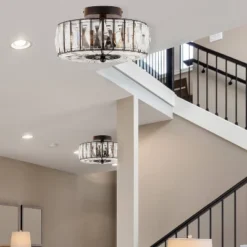 11.5" Crystalline Semi-Flush Mount Pendant Clear - River Of Goods 12 11.5" Crystalline Semi-Flush Mount Pendant Clear - River Of Goods -Adesso Shop GUEST 9a8b09a2 05d0 445c 9c39 02e7e13232f3