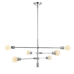 36" 6-Light Atlas Modern Vintage Iron Arm-Adjustable LED Chandelier Chrome - JONATHAN Y 18 36" 6-Light Atlas Modern Vintage Iron Arm-Adjustable LED Chandelier Chrome - JONATHAN Y -Adesso Shop GUEST 9a93461b b6be 4001 adc1 de0e60eb0191