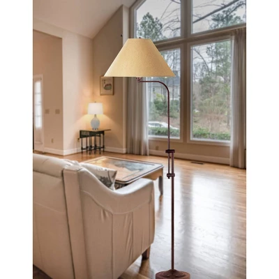 56.5" X 67.5" 3-way Adjustable Height Pharmacy Floor Lamp Rust - Cal Lighting 2 56.5" X 67.5" 3-way Adjustable Height Pharmacy Floor Lamp Rust - Cal Lighting - Image 2