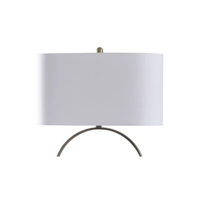 Open Circular Table Lamp With Step Pedestal And Oval Shade Antique Brass - StyleCraft 1 Open Circular Table Lamp With Step Pedestal And Oval Shade Antique Brass - StyleCraft