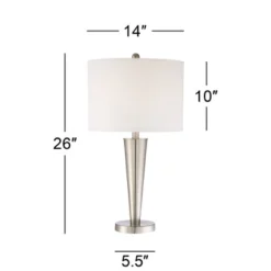 360 Lighting Geoff Modern Table Lamps 26" High Set Of 2 Brushed Nickel With USB Charging Port Table Top Dimmers White Drum Shade For Living Room Desk -Adesso Shop GUEST 9cb7cad8 dad5 4ba8 983f 17475b0cabb7