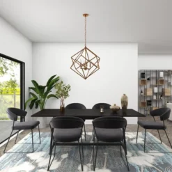 Modern Metal Chandelier With Link Style Chain Gold - Olivia & May 23 Modern Metal Chandelier With Link Style Chain Gold - Olivia & May -Adesso Shop GUEST 9d1e7925 1ee6 41dc 951e 6dc511a7bfc1