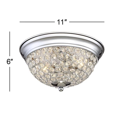 Possini Euro Design Faith Modern Ceiling Light Flush Mount Fixtures 11" Wide Set Of 2 Chrome 2-Light Crystal For Bedroom Kitchen Living Room Hallway 6 Possini Euro Design Faith Modern Ceiling Light Flush Mount Fixtures 11" Wide Set Of 2 Chrome 2-Light Crystal For Bedroom Kitchen Living Room Hallway - Image 6