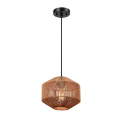 Lotus 1-Light Pendant Lighting With Natural Twine Shade - Globe Electric -Adesso Shop GUEST 9e6475aa 9b2f 41d3 bba0 93d2a2943041