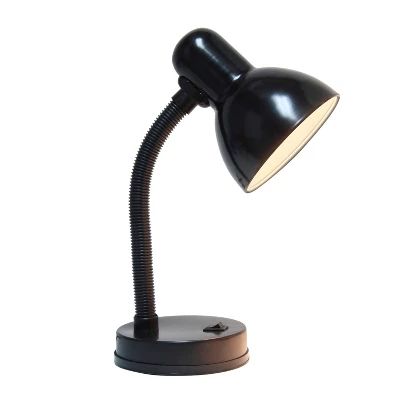 14.25" Traditional Fundamental Metal Desk Task Lamp And Bowl Shaped Shade With Flexi Gooseneck Black - Creekwood Home 2 14.25" Traditional Fundamental Metal Desk Task Lamp And Bowl Shaped Shade With Flexi Gooseneck Black - Creekwood Home - Image 2