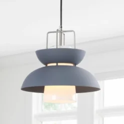 11" Metal Paul Farmhouse Pendant (Includes Energy Efficient Light Bulb) Gray - JONATHAN Y -Adesso Shop GUEST 9ea85363 139d 46e1 972f bb79aa19ae20