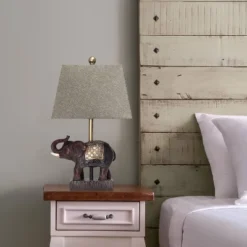 Elephant Table Lamp With Fabric Shade Brown - Lalia Home -Adesso Shop GUEST 9eba1a9e 97c0 463f 87b7 74b83ec2af7b