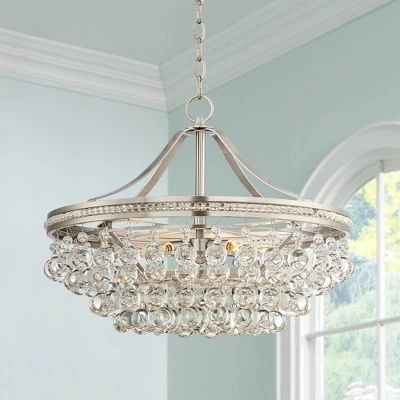 Vienna Full Spectrum Wohlfurst Brushed Nickel Pendant Chandelier 20 1/4" Wide Clear Crystal 5-Light Fixture For Dining Room House Foyer Kitchen Island 1 Vienna Full Spectrum Wohlfurst Brushed Nickel Pendant Chandelier 20 1/4" Wide Clear Crystal 5-Light Fixture For Dining Room House Foyer Kitchen Island