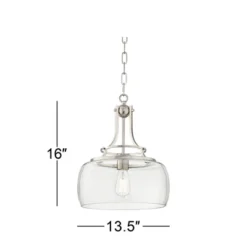 Franklin Iron Works Charleston Brushed Nickel Pendant 13 1/2" Wide Modern LED Clear Glass Shade For Dining Room House Foyer Kitchen Island Entryway 8 Franklin Iron Works Charleston Brushed Nickel Pendant 13 1/2" Wide Modern LED Clear Glass Shade For Dining Room House Foyer Kitchen Island Entryway -Adesso Shop GUEST 9f22ee3a cb6f 421b bd12 219a18aeb2f6