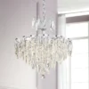 Vienna Full Spectrum Villette Chrome Chandelier 27 1/2" Wide Modern Cascade Crystal 6-Light LED Fixture For Dining Room Foyer Kitchen Island Entryway