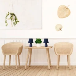 9.45" 2pk Petite Ceramic Oblong Bedside Table Desk Lamps With Matching Tapered Drum Shade Blue - Creekwood Home -Adesso Shop GUEST a039df64 f79e 468e a009 89fbcd450565