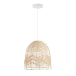 17.5" 1-Light Sofia Farmhouse Coastal Rattan LED Pendant Brown - JONATHAN Y -Adesso Shop GUEST a1224195 337f 455f 983c aa4307069c02