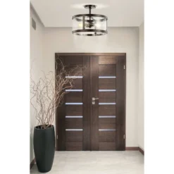 15" Iron And Glass Herndon Modern LED Flush Mount - Jonathan Y -Adesso Shop GUEST a12c8e0d e7c1 4c63 ae0c 8d6f785c2d2a