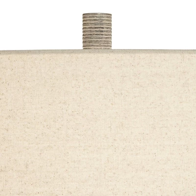 360 Lighting Julio Modern Table Lamp 30" Tall Natural Gray Ceramic Oatmeal Drum Shade For Bedroom Living Room Bedside Nightstand Office Kids House 2 360 Lighting Julio Modern Table Lamp 30" Tall Natural Gray Ceramic Oatmeal Drum Shade For Bedroom Living Room Bedside Nightstand Office Kids House - Image 2