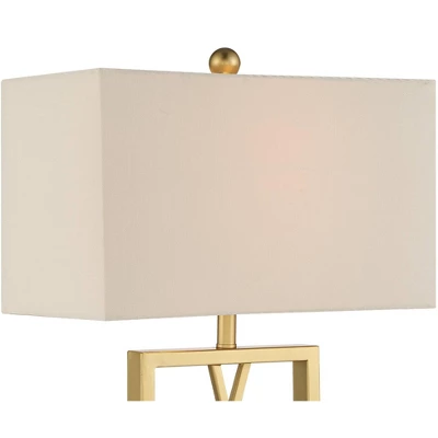 360 Lighting Claudia 26 1/2" Tall Square Modern Glam Luxe Table Lamp Gold Finish Metal Single White Shade Living Room Bedroom Bedside Nightstand House 2 360 Lighting Claudia 26 1/2" Tall Square Modern Glam Luxe Table Lamp Gold Finish Metal Single White Shade Living Room Bedroom Bedside Nightstand House - Image 2