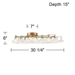 Possini Euro Design Lilypad Modern Ceiling Light Semi Flush Mount Fixture 30 1/4" Wide Warm Brass 12-Light Frosted Glass Shade For Bedroom Living Room 15 Possini Euro Design Lilypad Modern Ceiling Light Semi Flush Mount Fixture 30 1/4" Wide Warm Brass 12-Light Frosted Glass Shade For Bedroom Living Room -Adesso Shop GUEST a233a009 bd72 44f5 9f48 3c2effe14b0b
