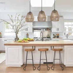 30" LED 3-Light Seagrass/Metal Ibiza Island Coastal Pendant Oil Rubbed Bronze/Natural - JONATHAN Y -Adesso Shop GUEST a318ba44 9170 4cb2 b9e8 032ee37924b9