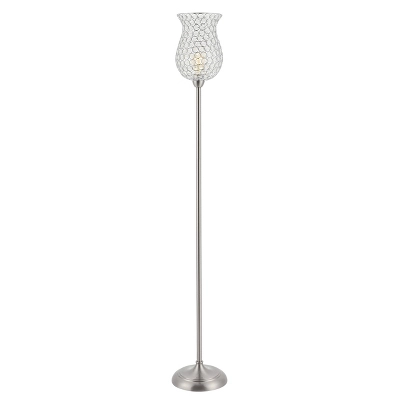 Ricky Iron Floor Lamp (Includes LED Light Bulb) Brushed Nickel - Safavieh 1 Ricky Iron Floor Lamp (Includes LED Light Bulb) Brushed Nickel - Safavieh