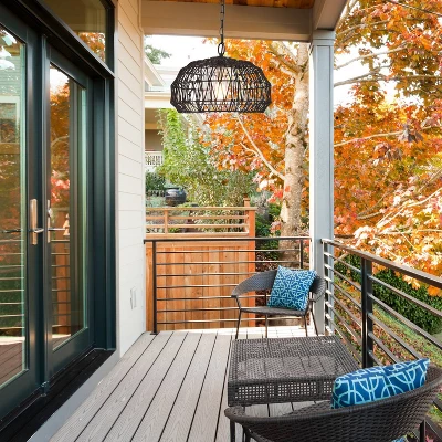 Globe Electric Novogratz X Globe Diego 1-Light Matte Black Woven Fabric Outdoor Plug-In Pendant Light 1 Globe Electric Novogratz X Globe Diego 1-Light Matte Black Woven Fabric Outdoor Plug-In Pendant Light