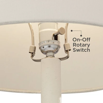 360 Lighting Modern Table Lamps 24 1/2" High Set Of 2 White Sculpture Fabric Cone Shade For Bedroom Living Room House Home Bedside Nightstand Office 4 360 Lighting Modern Table Lamps 24 1/2" High Set Of 2 White Sculpture Fabric Cone Shade For Bedroom Living Room House Home Bedside Nightstand Office - Image 4