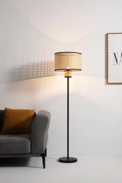 VidaLite - Nakuv Rattan And Velvet Floor Lamp -Adesso Shop GUEST a5ab8678 ffc9 4fa5 b57a ae19c98f820b