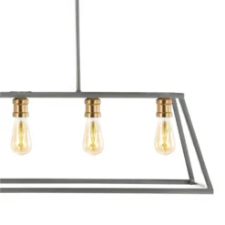 38" LED 5-Light Floyd Iron Adjustable LED Pendant Gray/Brass - JONATHAN Y -Adesso Shop GUEST a626e12c 8db4 4391 96cb 696582b27501