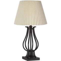 Regency Hill Hadley Industrial Table Lamps Set Of 2 26" High Bronze With AC Power Outlet Ivory Pleat Shade For Bedroom Living Room Bedside Office Desk -Adesso Shop GUEST a6ed12f0 5b50 4ee2 a416 89f9f2679873