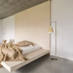 66" Lucia Brass Metal And Rattan Coastal Floor Lamp - River Of Goods -Adesso Shop GUEST a7cb01e2 852b 431f aa70 9b02c5ebd0db