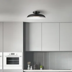 1-Light LED Integrated Matte Black Flush Mount Ceiling Light - Globe Electric -Adesso Shop GUEST a9018b6e 074d 4120 b830 ba7559330986