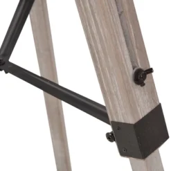 HOMCOM Industrial Style Tripod Floor Lamp, Vintage Spotlight Reading Lamp With Wooden Metal Legs, Wood And Black -Adesso Shop GUEST a9043081 187f 46d8 bb75 ba29b2721886