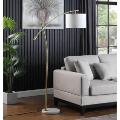 65" Oscar Pendulum Style On Marble Base Metal Floor Lamp White - Ore International -Adesso Shop GUEST a9ffa5df d1ab 432d b384 70f6fdf36b96