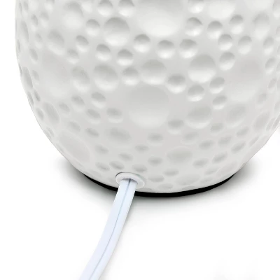 14.17" Traditional Ceramic Texture Thumbprint Tear Drop Table Desk Lamp With Tapered White Shade White - Creekwood Home 5 14.17" Traditional Ceramic Texture Thumbprint Tear Drop Table Desk Lamp With Tapered White Shade White - Creekwood Home - Image 5