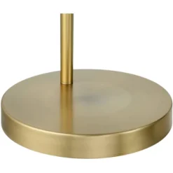 360 Lighting Cora Modern Arc Floor Lamp Standing 72" Tall Brass Metal White Linen Drum Shade Decor For Living Room Reading Bedroom Office House Home -Adesso Shop GUEST aae12020 7020 479b 9bd4 e0f3535b194b