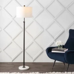 65" LED Metal/Marble Adjustable Floor Lamp - JONATHAN Y