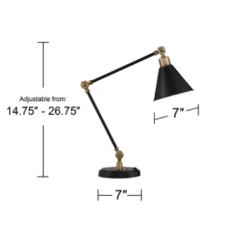 360 Lighting Modern Industrial Desk Table Lamp With USB Charging Port Adjustable 26.75" High Black Antique Brass For Bedroom Bedside Office -Adesso Shop GUEST ab5905ca a584 462b 8fc9 0a966ccd52b4