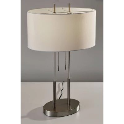 Duet Table Lamp Silver - Adesso 1 Duet Table Lamp Silver - Adesso