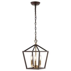 10" 3-Light Ojai Iron Classic Modern Lantern LED Pendant - JONATHAN Y -Adesso Shop GUEST acb57a7e 39aa 492c 9354 d800a18fff58