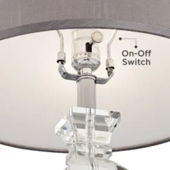 Vienna Full Spectrum Traditional Table Lamp With USB Charging Port 25" High Crystal Gray Shade Living Room Desk Bedroom House Bedside -Adesso Shop GUEST ae02a988 f0e2 4f95 97b2 70960df6d2e6