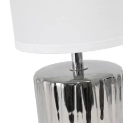 11.61" Tall Ruffled Capsule Bedside Table Desk Lamp With White Drum Fabric Shade Silver - Simple Designs 13 11.61" Tall Ruffled Capsule Bedside Table Desk Lamp With White Drum Fabric Shade Silver - Simple Designs -Adesso Shop GUEST b0a9dea1 d19f 4cc9 85ce 2944522213ab
