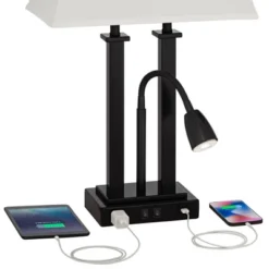 Possini Euro Design Possini Euro Deacon Black USB Port And Outlet Gooseneck Desk Lamps Set Of 2 -Adesso Shop GUEST b0dac3ac aa8a 4c76 91bd f427c093c524 1