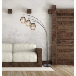 83" Maui Collection 3-Arm Arc Lamp Brown - Adesso -Adesso Shop GUEST b1457877 5ffa 419a aeca 594d8d55cdeb
