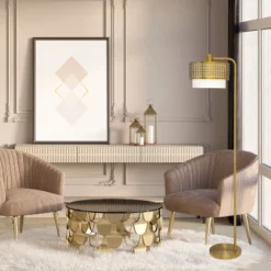 65.25" Ximena Drum Shade Floor Lamp Gold - River Of Goods -Adesso Shop GUEST b1f3d382 de7b 431c 80d5 e16ec3e35e8e