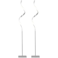 HOMCOM Modern Spiral Floor Lamp, LED Standing Lamp Warm White With Square Base And Foot Switch For Living Room, Bedroom, Set Of 2, Silver 7 HOMCOM Modern Spiral Floor Lamp, LED Standing Lamp Warm White With Square Base And Foot Switch For Living Room, Bedroom, Set Of 2, Silver -Adesso Shop GUEST b291fc1f 047a 4c3c 9088 6ac11d6879b0